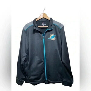 Men's NFL Miami Dolphins Therma Base Zip up Majestic Large EUC